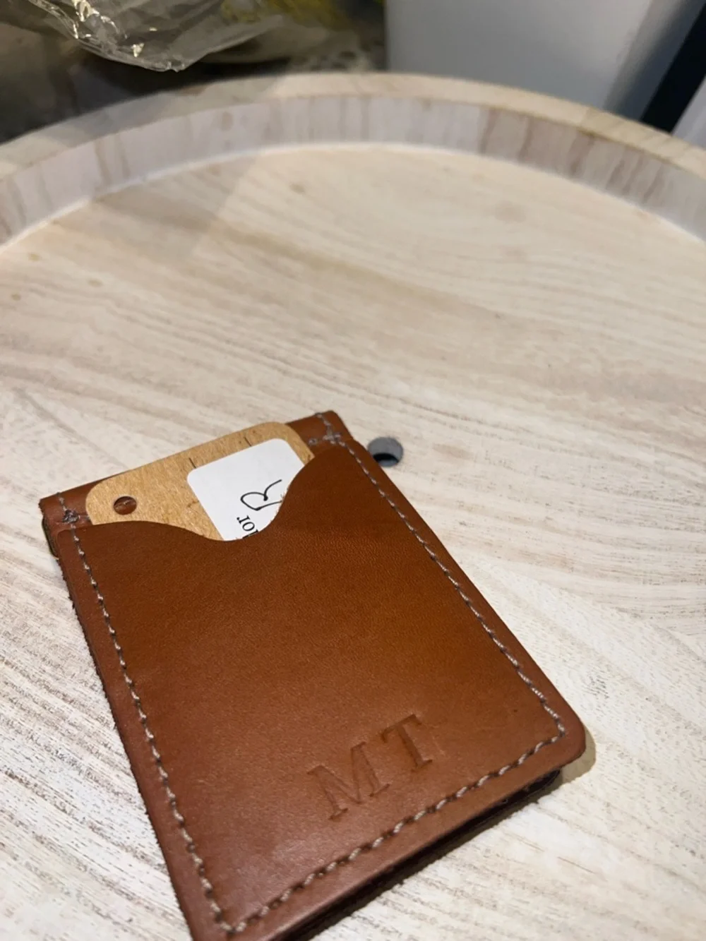 John heart Tan Leather Men’s Money Clip Wallet